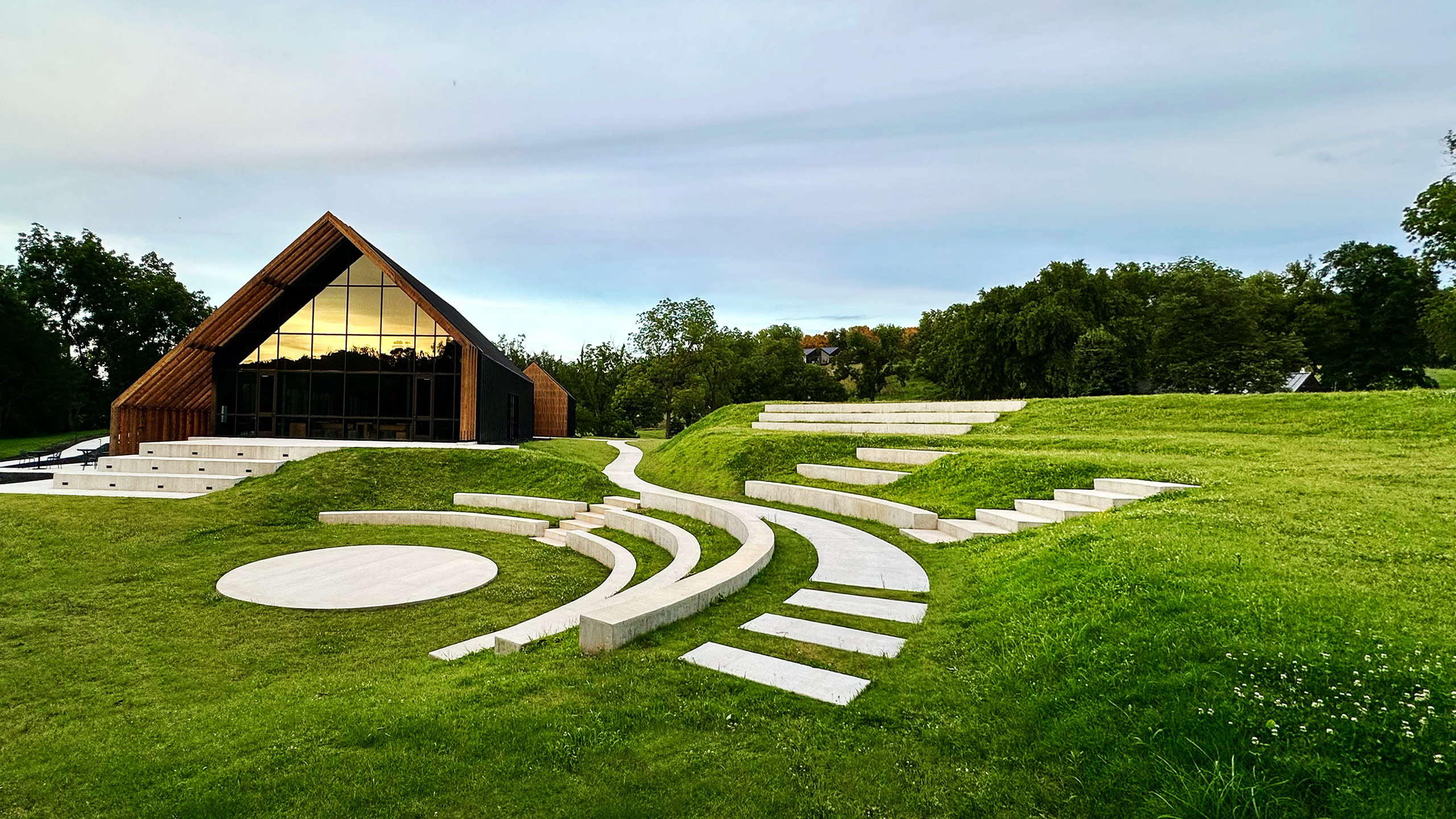 Amphitheater and gathering pavilion