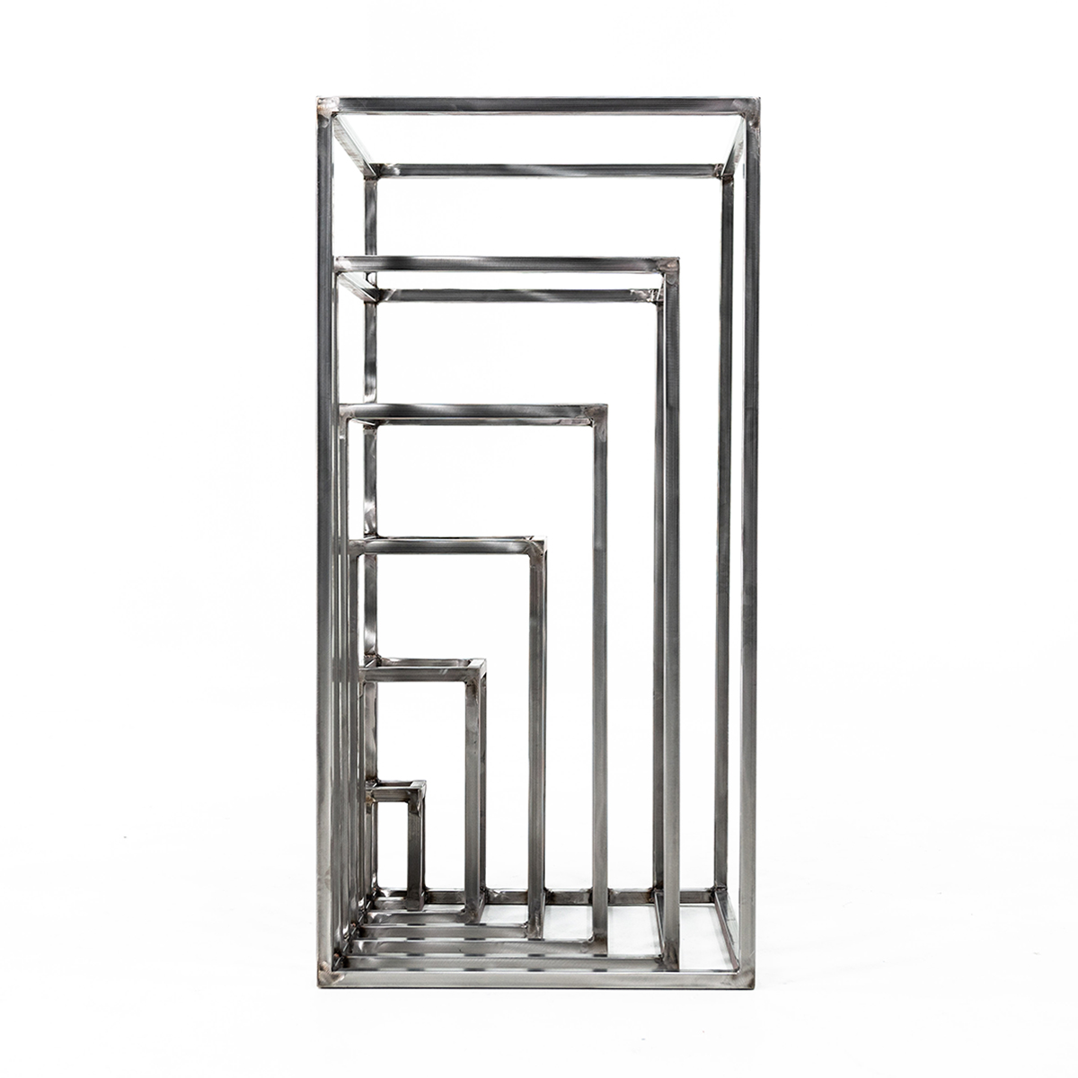 09 — INWARD RECTANGLE stainless steel sculpture by Griffin Loop.