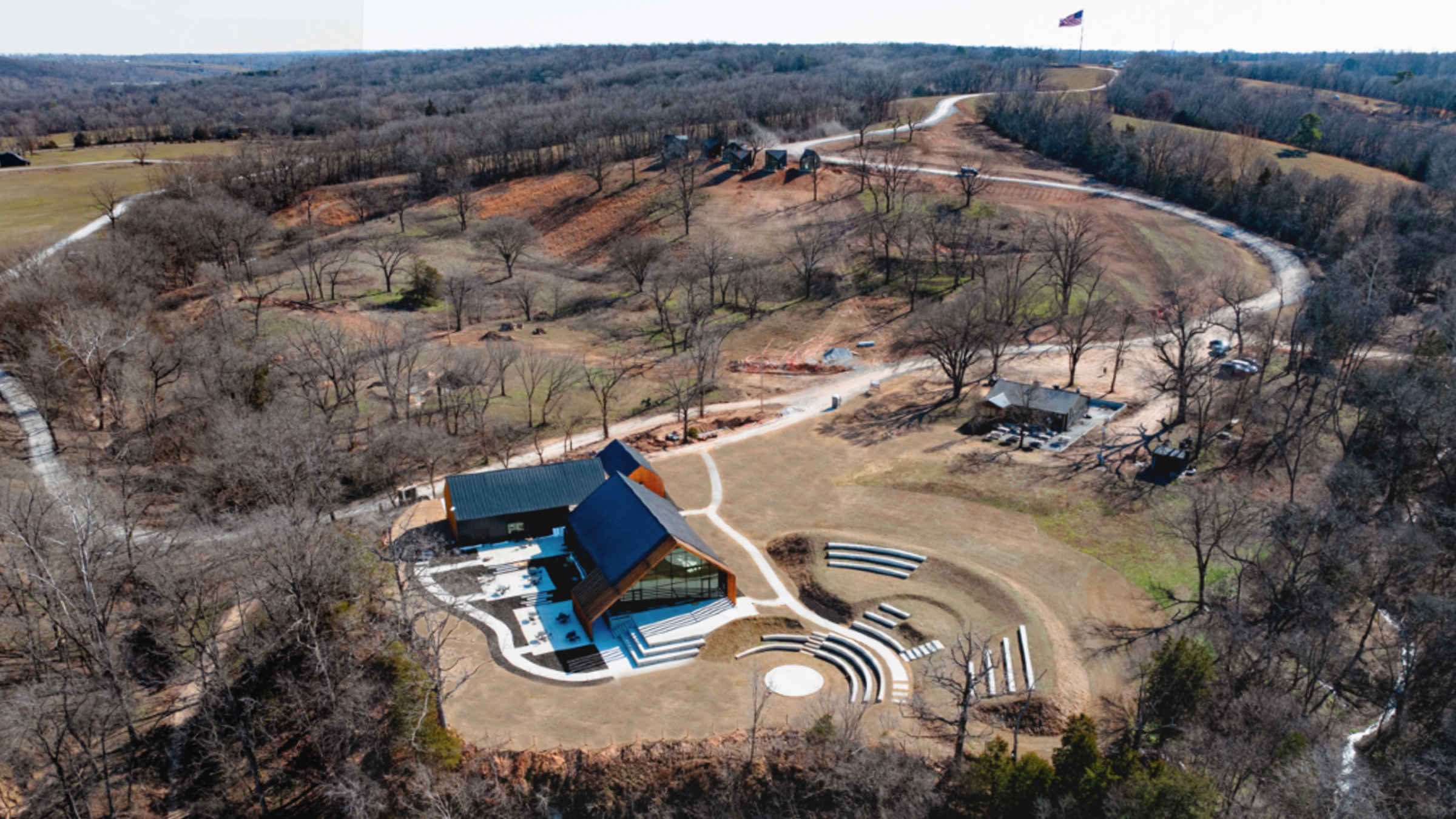 Aerial view of the University of Health & Performance campus